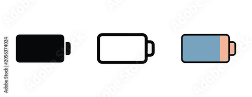 Tableau sur toile Battery level icons  fully charged battery symbol  empty battery sign  half full