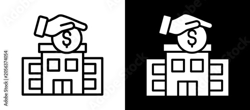 Wealth Building Icon Set In Black And White Filled Style Collection