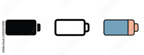 Bild auf Leinwand Battery level indicators in different states of charge  fully charged empty and