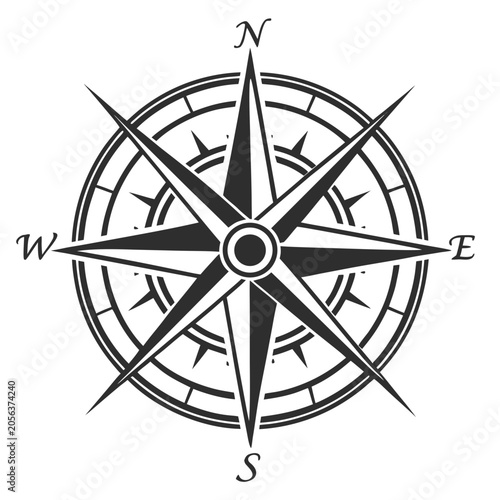 Photos Decorative wind rose nautical star vector design.