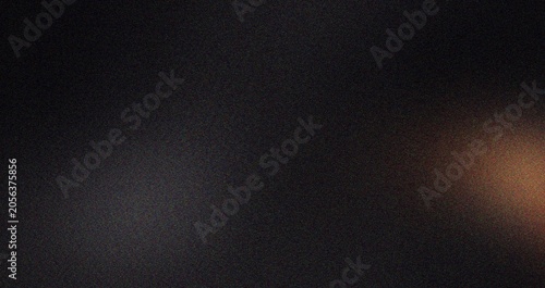 Fotografie Dark abstract background with a subtle warm light glow on right side, textured noise effect, moody and atmospheric design element