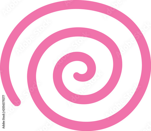 Pink Spiral Swirl Icon Curly Vortex Twist Doodle Element
