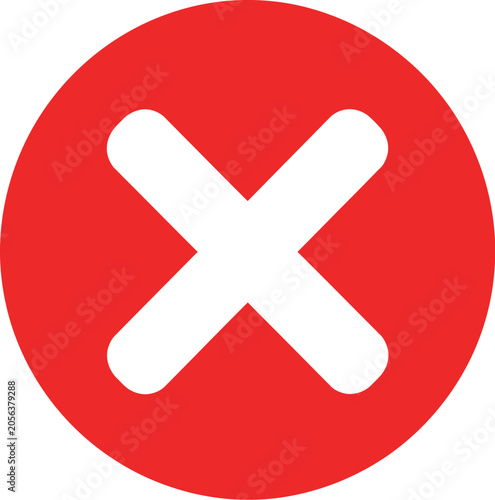 Red X Cross Icon in Circle Cancel Error Close Delete Symbol