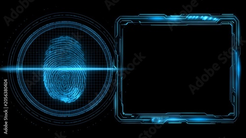Futuristic Fingerprint Scan with Digital Interface