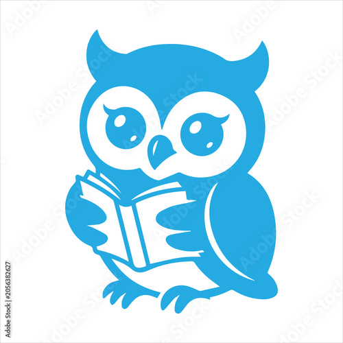 Owl Playing With Book Svg