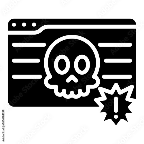 warning virus. this is a vector single icon with a solid style. It is suitable for various purposes, including website design, mobile app design, and logo design.