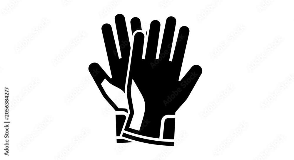 Fototapeta premium Black and White Protective Work Gloves Icon