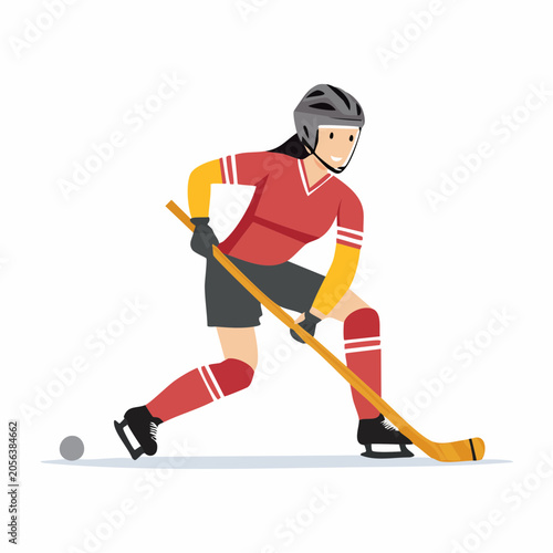 Female Hockey Player Illustration