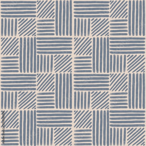 Hand Drawn Geometric Stripe Block Seamless Pattern