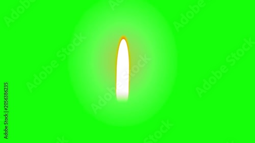 Burning Candle Flame Animation on Green Screen, Seamless Loop Background
