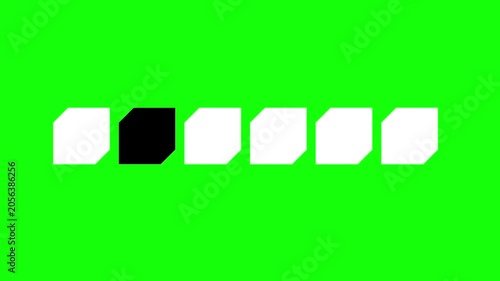 Sequential 3D Cubes Color Transition to Black on Green Screen Loop