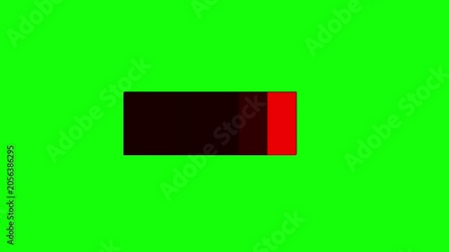 Red Rectangle Filling Animation on Green Screen, Seamless Loop Background