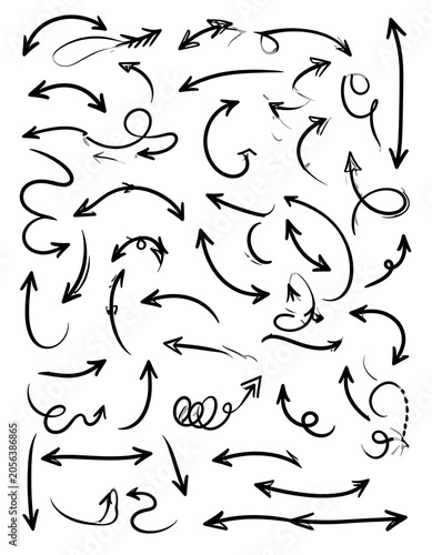 A collection of hand-drawn arrows and pointers
