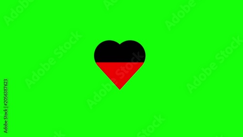 Heart Loading Animation Filling Effect on Green Screen Loop