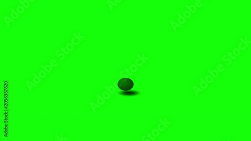Bouncing Green Ball Animation on Green Screen, Seamless Loop Background