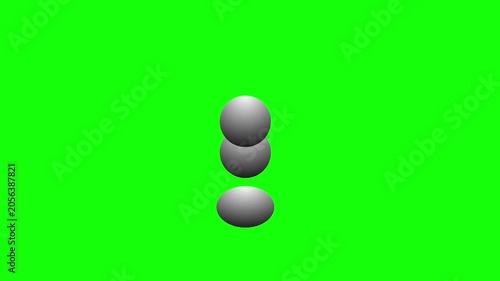 Bouncing Balls Animation on Green Screen, Seamless Loop Background
