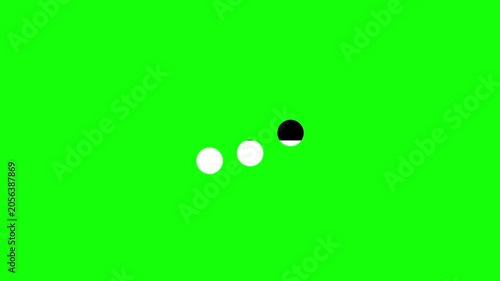 Sequential Spheres Color Transition from White to Black on Green Screen Loop