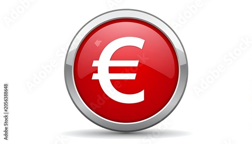 A red circle with a euro symbol and silver border