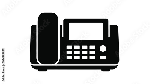 Obraz na plátně Fax Machine Silhouette Against White Background office