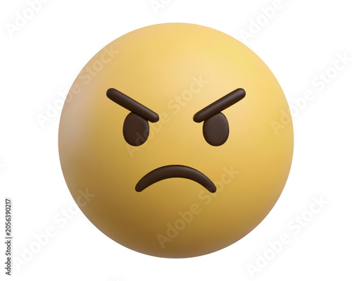 Canvas Print 3D angry emoji icon