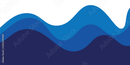 Canvas Print Seamless sea waves layered vector background