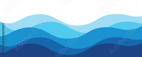 Photography Seamless sea waves layered vector background