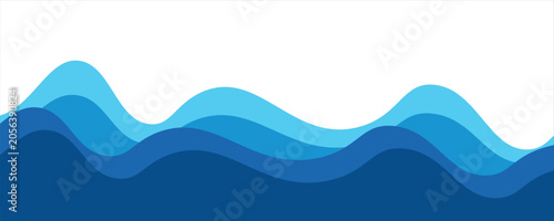 Canvas Print Seamless sea waves layered vector background