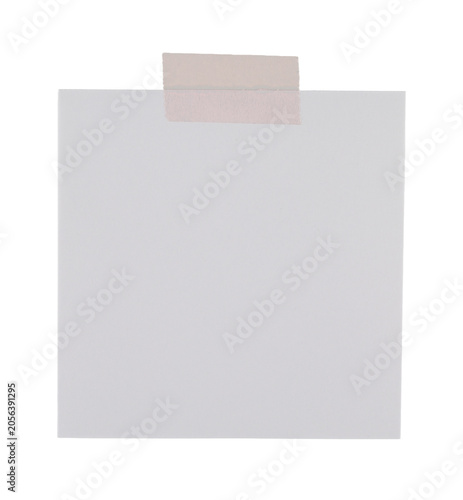 Tableau sur toile Nota o memo de color blanco con cinta adhesiva de color rojo