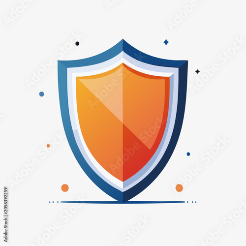 Stylized Shield Icon with Orange and Blue Gradient