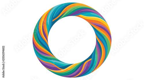 Εκτύπωση καμβά Abstract Colorful Swirling Ring Graphic Design