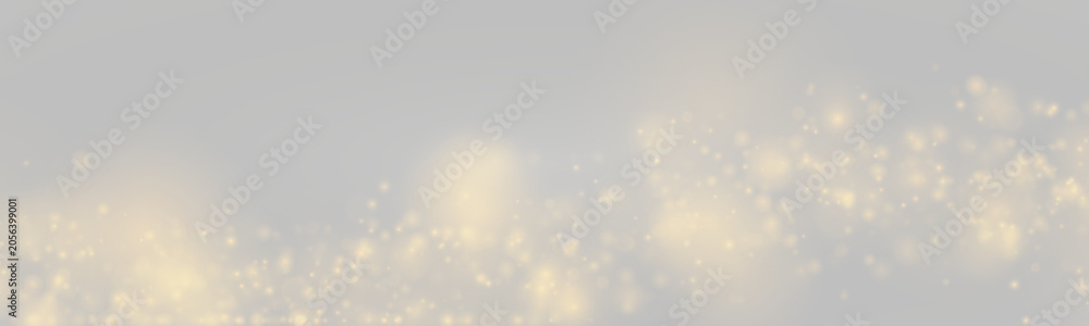 Obraz premium Golden luminous dust sparkles with a warm elegant glow. Fine glitter details create a refined finish. Perfect for festive decorations. PNG