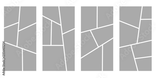 Fényképezés Set of collage grid manga comic storyboard layout panel blank template