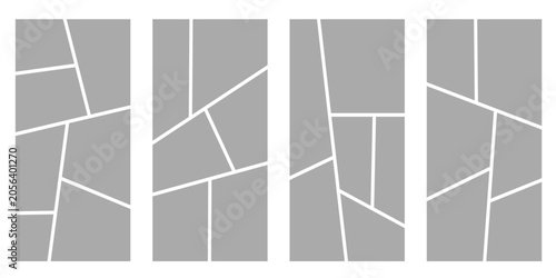 Fényképezés Set of collage grid manga comic storyboard layout panel blank template