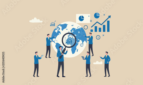 Bild auf Leinwand World economic, together or international business opportunity research, forecas