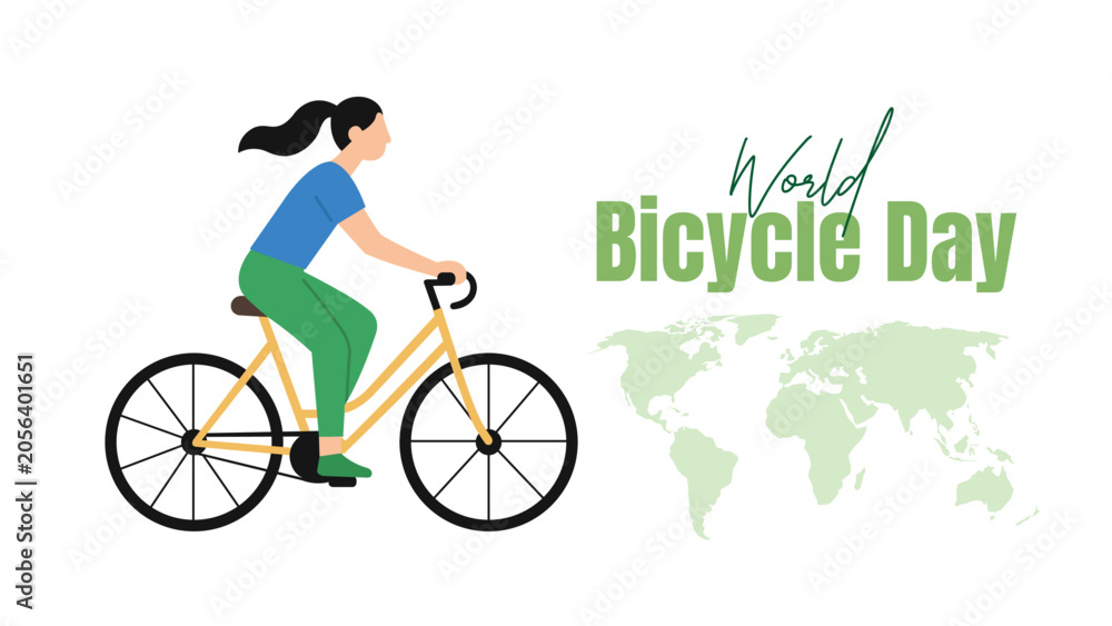 Fototapeta premium World Bicycle Day Typography Poster Vector