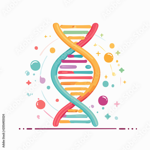 Colorful DNA Double Helix Illustration