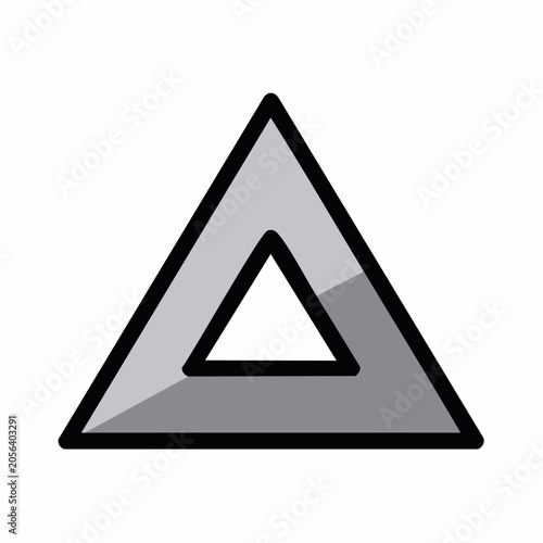 Geometric Triangle Icon with Shadow