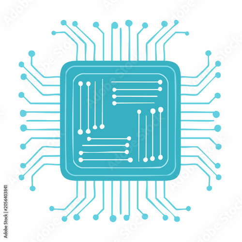 Stylized Illustration of a Microchip