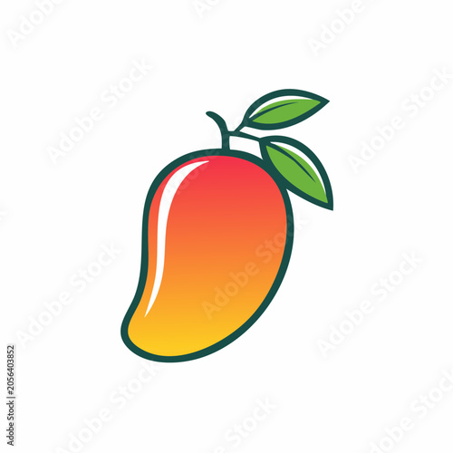 Stylized Mango Fruit Icon