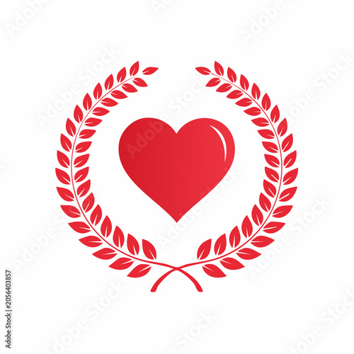 Red Heart Wreath Emblem