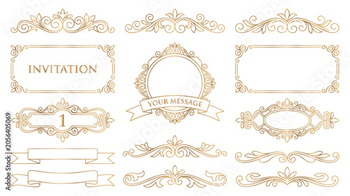 Canvastavla Gold luxury invitation frames and decorative borders.