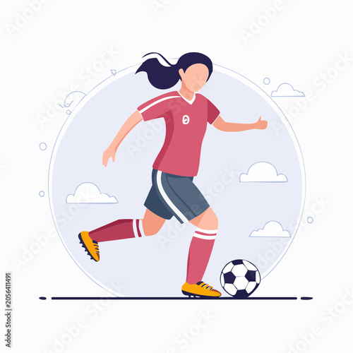 Woman playing soccer
