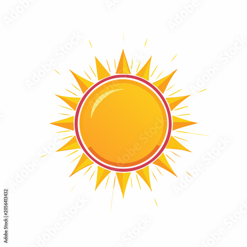 Stylized Sun Icon with Rays