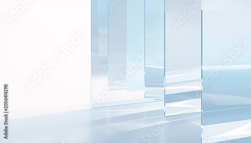 Futuristic AI Glass Panel Layers Background, Clean Transparent UI Interface, Minimal Technology Overlay for Digital and Corporate Use