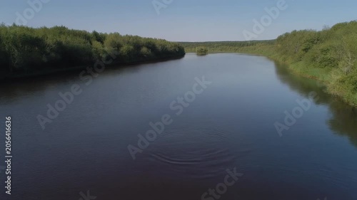Water Ripples on Dark Lake Surface Calm Nature