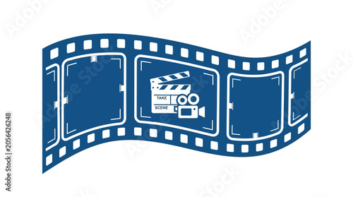 Photos Film Strip Icon With Clapper.