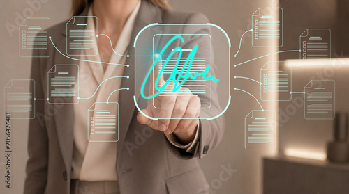 Fotografía Electronic signature and digital contract approval