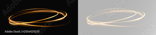 Photography Golden luminous circular halo orbit ring vortex spiral glowing swirl abstract li