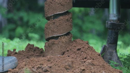 engineering geological surveys, environmental soil analysis, a drill drills into the soil