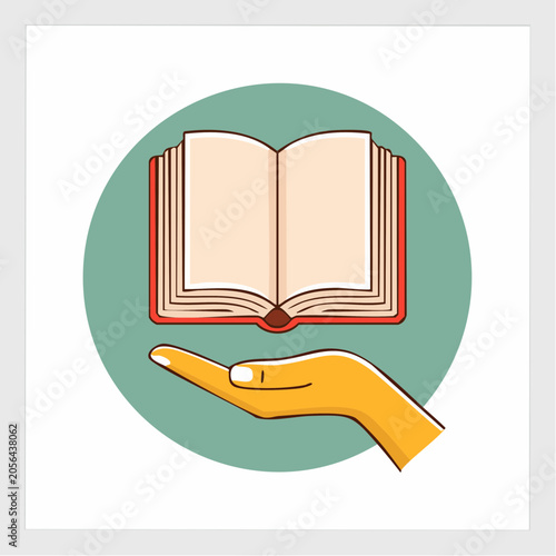 Open Book Held in Hand Icon